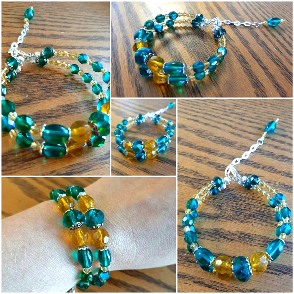 Simply layered memory wire bracelet